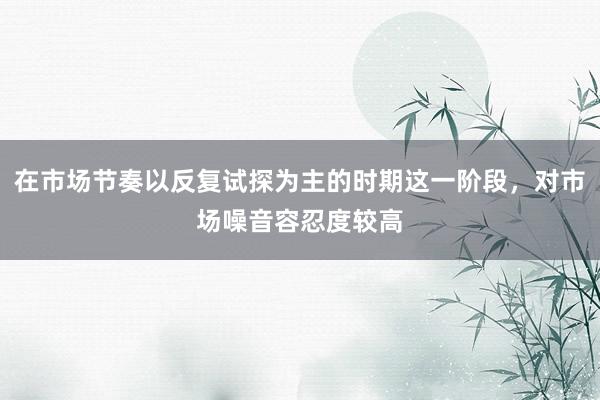 在市场节奏以反复试探为主的时期这一阶段，对市场噪音容忍度较高