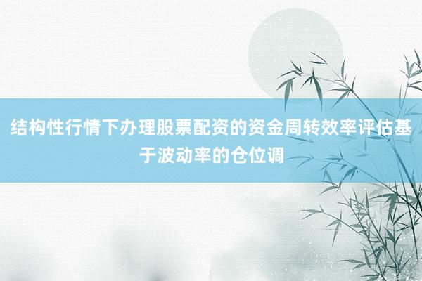 结构性行情下办理股票配资的资金周转效率评估基于波动率的仓位调