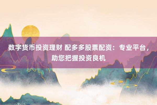 数字货币投资理财 配多多股票配资：专业平台，助您把握投资良机